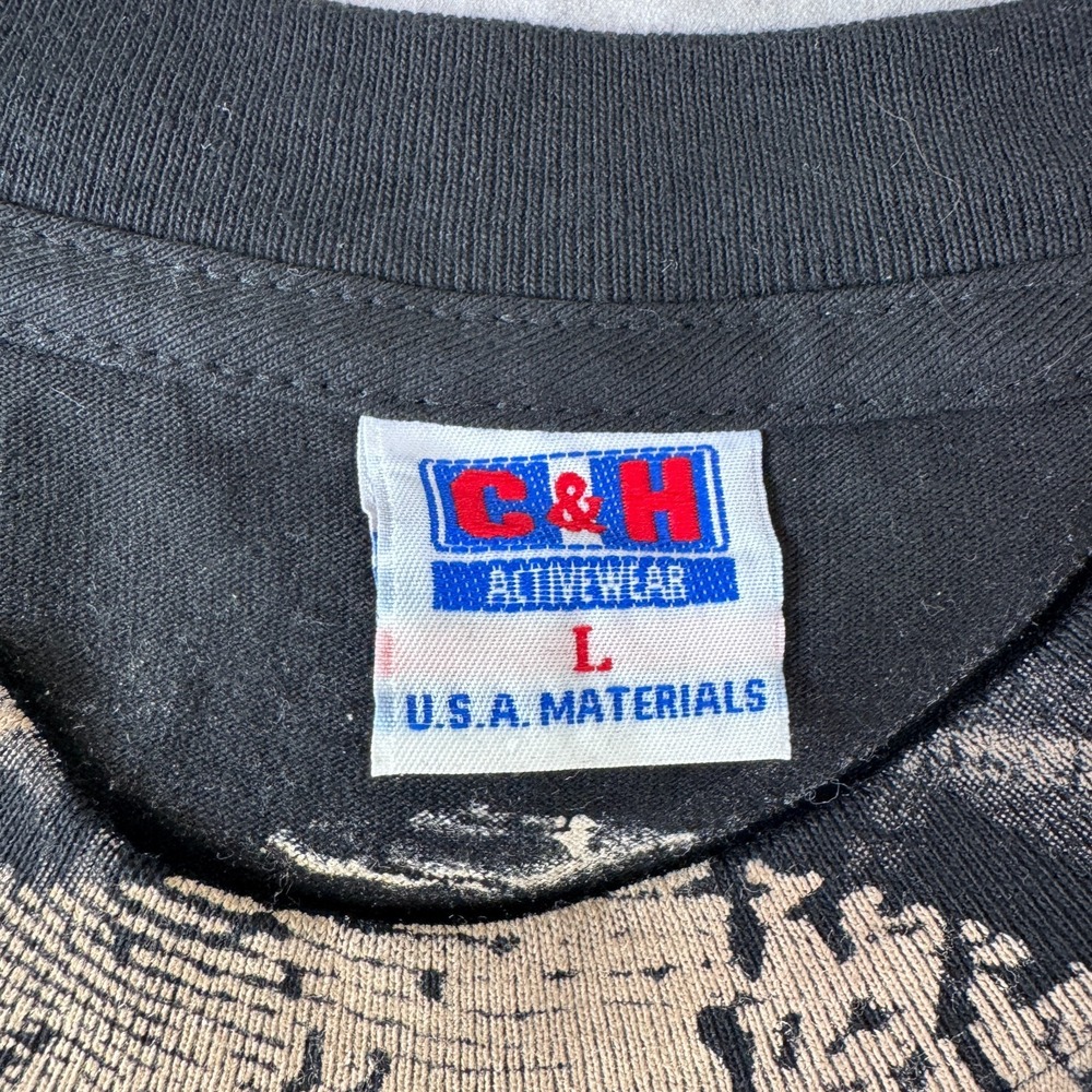 Vintage Skull and Bones T-Shirt Mens L AOP Biker Goth Punk Mexican Bootleg - Picture 3 of 7